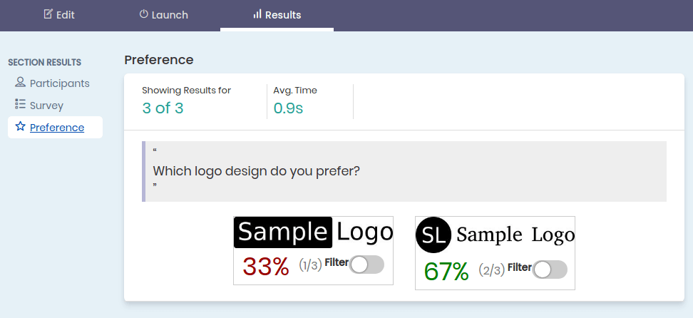 Results from a Preference Test in Proven by Users